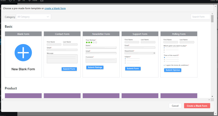 Various form templates