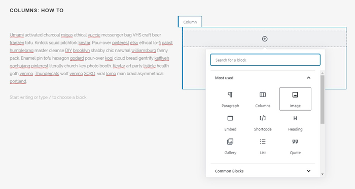 Add an image to the right hand side column