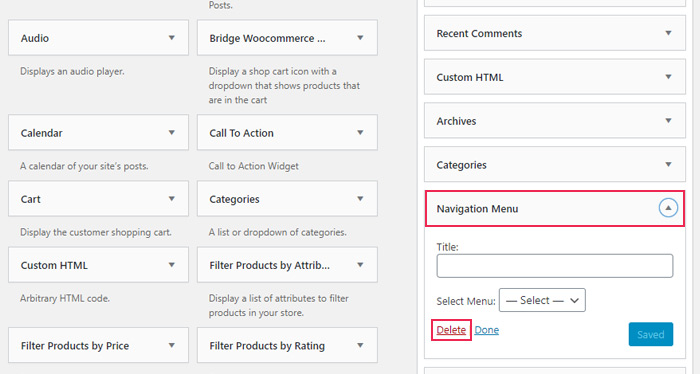 Removing Widgets in WordPress