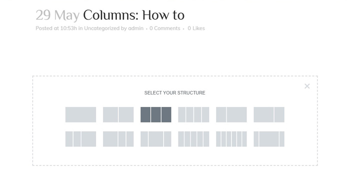 Choose the structure of your section