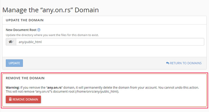 Remove Domain