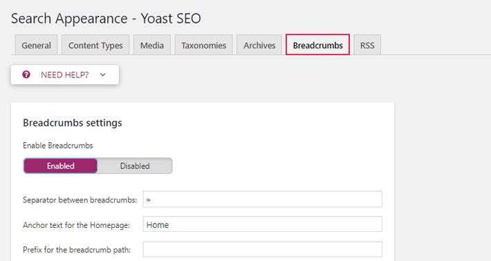 Yoast SEO Breadcrumbs