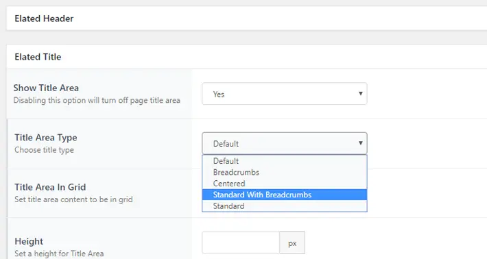 Breadcrumb settings on Qode Interactive themes