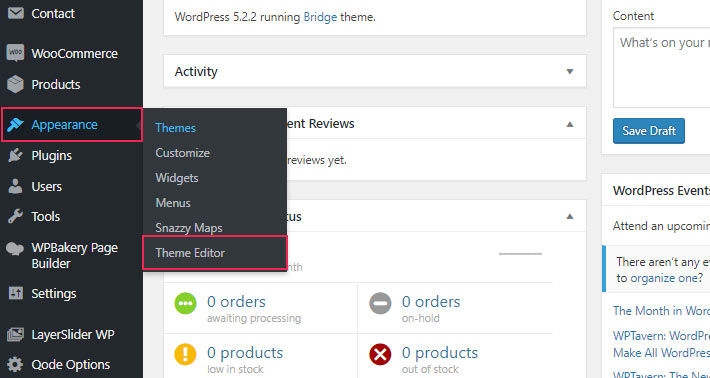 WordPress Theme Editor