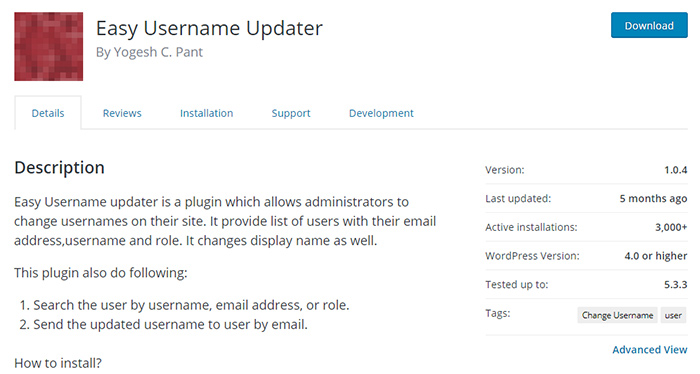 Easy Username Updater