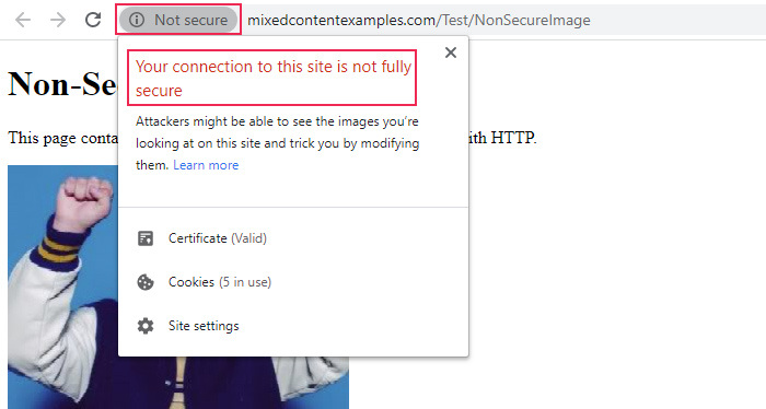 circumvent insecure website warning chrome