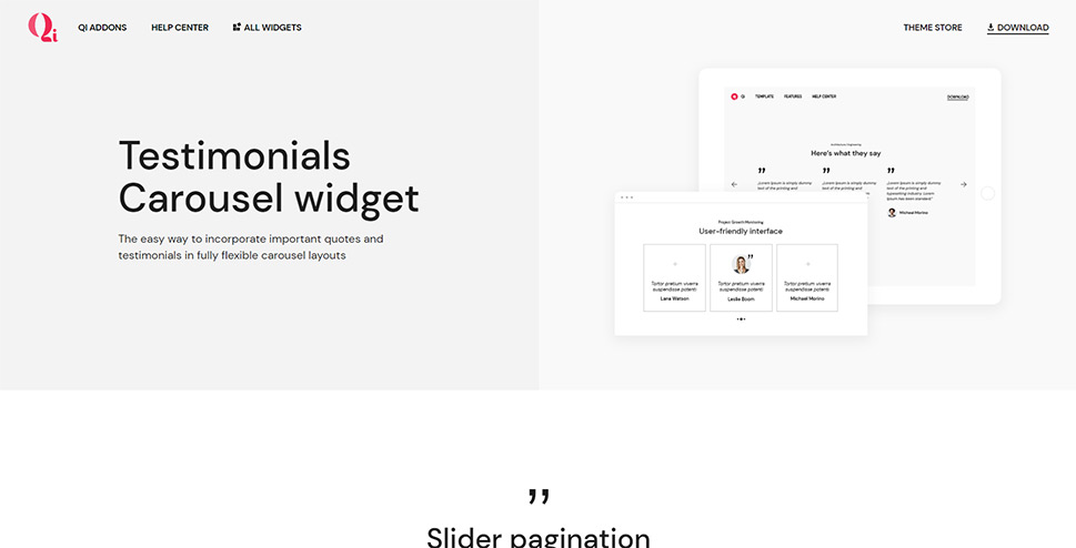 Qi Testimonials Carousel