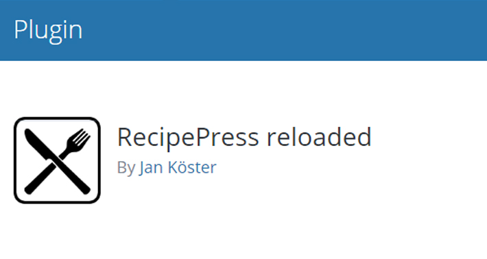 RecipePress reloaded Plugin