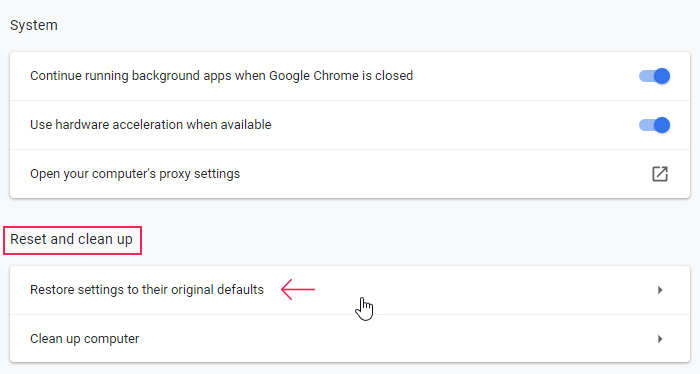 Reset Chrome and Clean Up