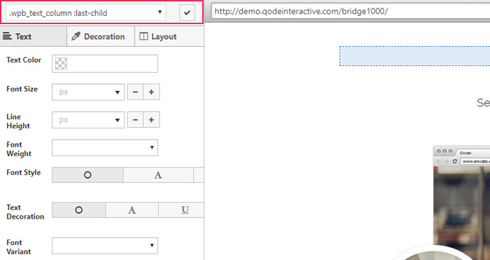 SiteOrigin CSS control panel