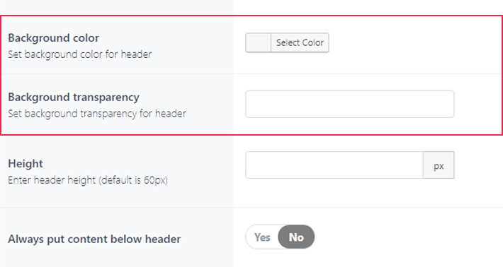 Qode Theme Header options