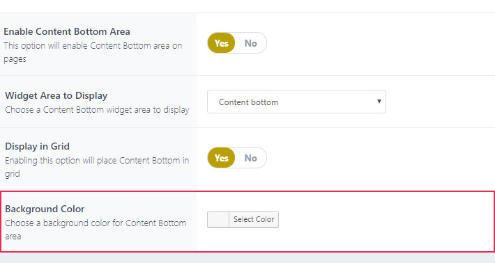 Qode Theme Content Bottom options