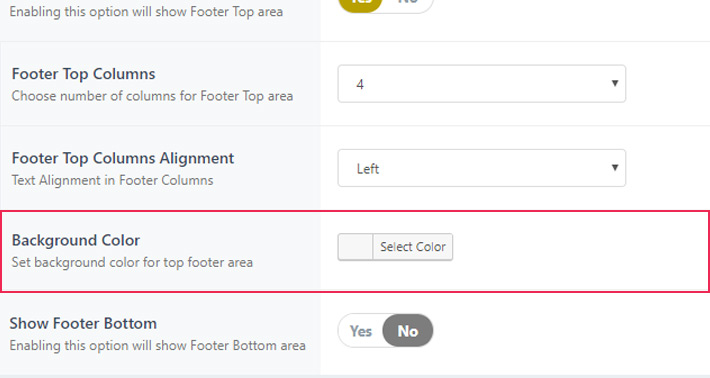 Qode Theme Footer options