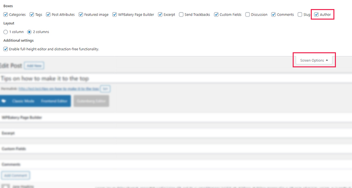 Changing The Author On A Single Post Screen Options