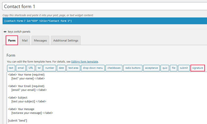 Contact Forms Signature