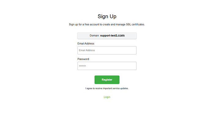 Creating Free SSL Sign Up