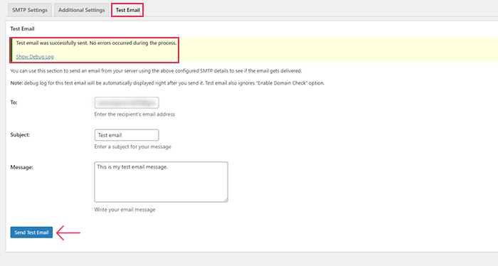Easy WP SMTP Test Email