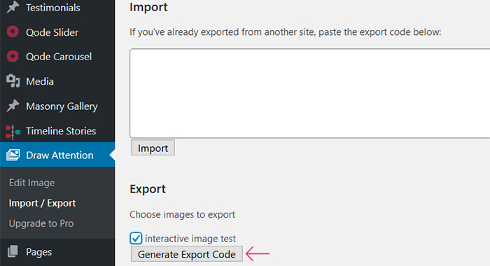 Generate Export Code