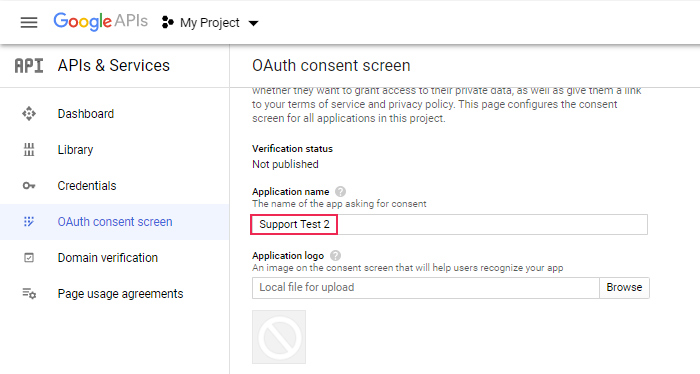 Gmail APIs OAuth Consent Screen