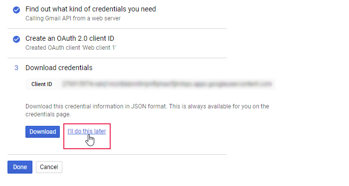 Gmail OAuth Client ID Later