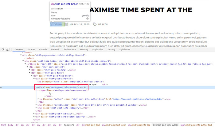 Hiding The Author Using CSS Inspect