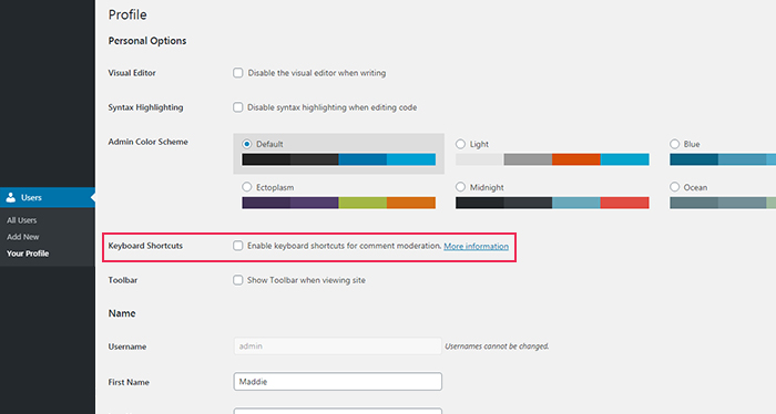 Keyboard Shortcuts Comments