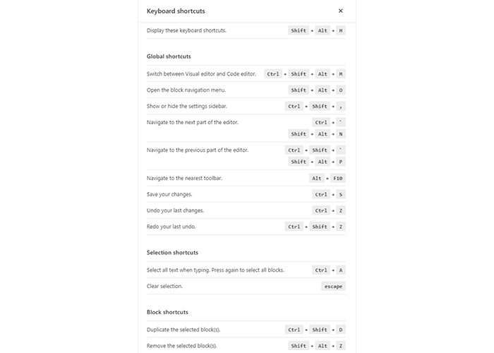 Keyboard Shortcuts