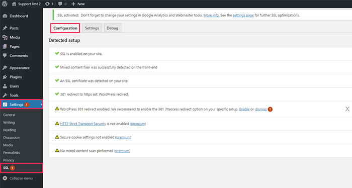 Really Simple SSL Configuration