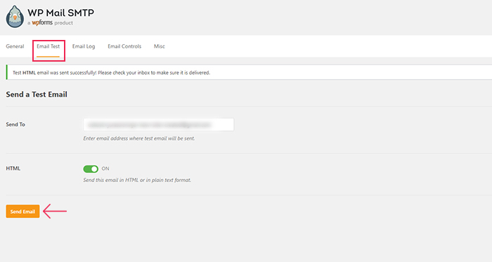 WP Mail SMTP Success