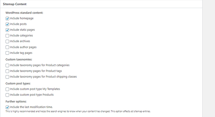 XML Sitemap Conten