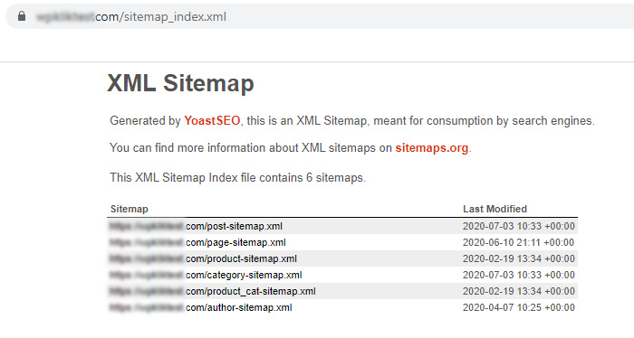 XML Sitemap Index File