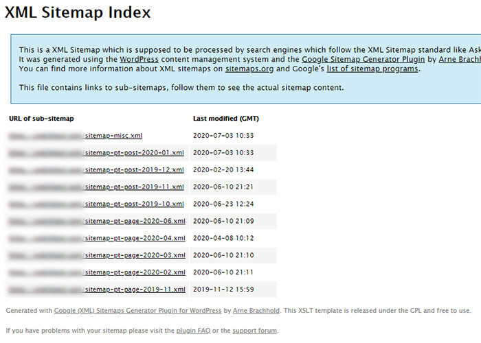 XML Sitemap Index