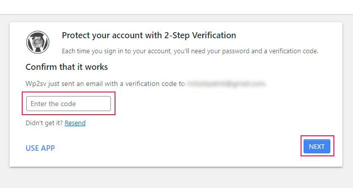 2-Step Verification Enter Code