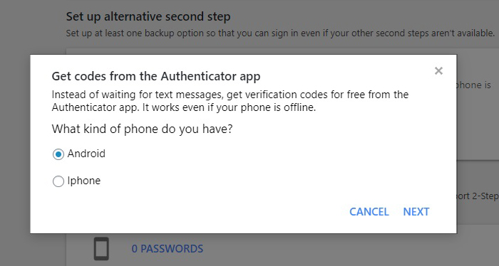 2-Step Verification Google Authenticator