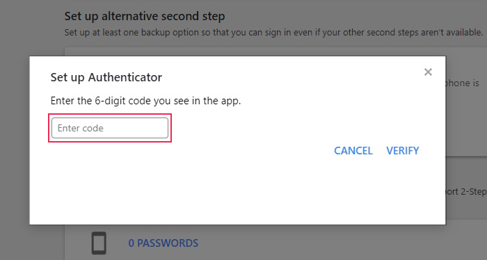 2-Step Verification Set Up Authenticator