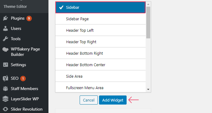 Add Text Widget