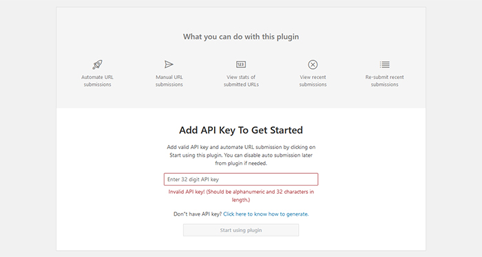 Bing URL Submissions API Key