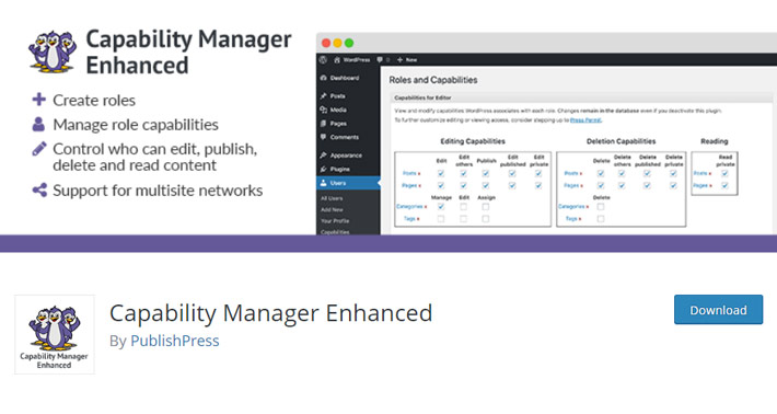 Capability Manager Enhanced plugin