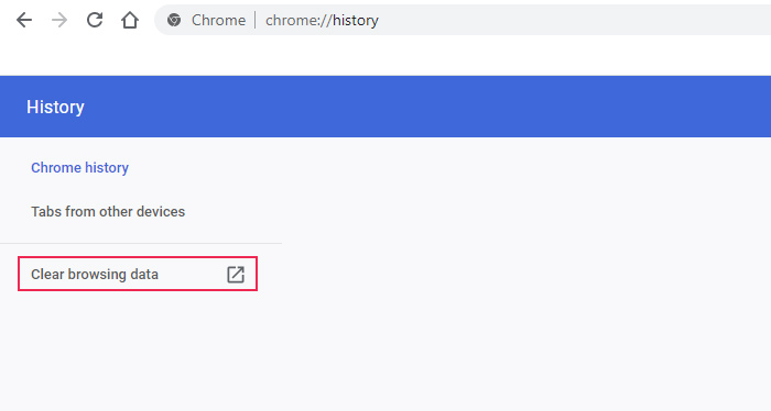 Chrome Clear History