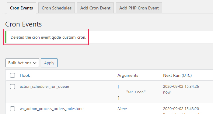 Cron Events Delete