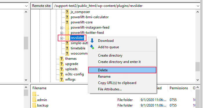 FTP Plugin Delete