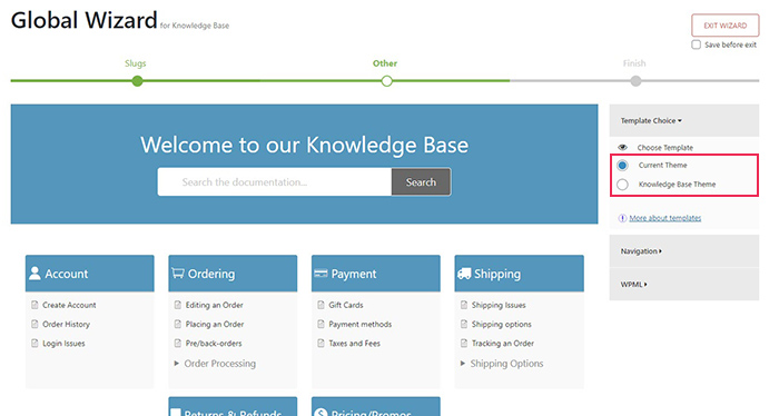 Knowledge Base Plugin Settings