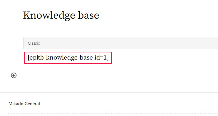 Knowledge Base Plugin Shortcode