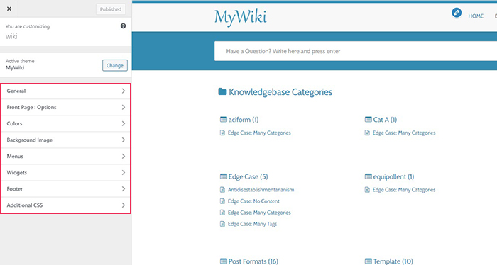 My Wiki Theme Customizing