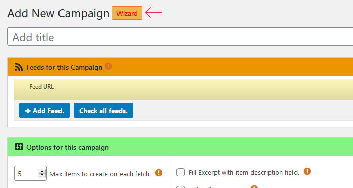 Add New Campaign Wizard