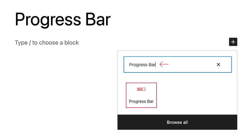 Adding the Progress Bar Block