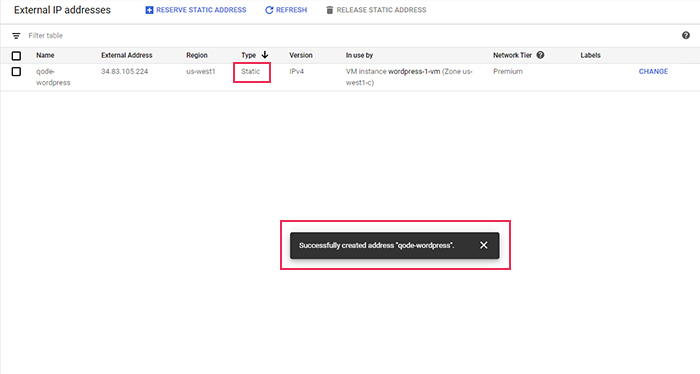 Assigning Static IP Address