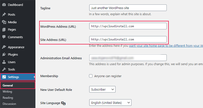 Configuring a Domain Name