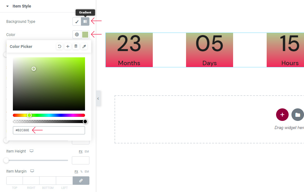 Countdown Gradient Color