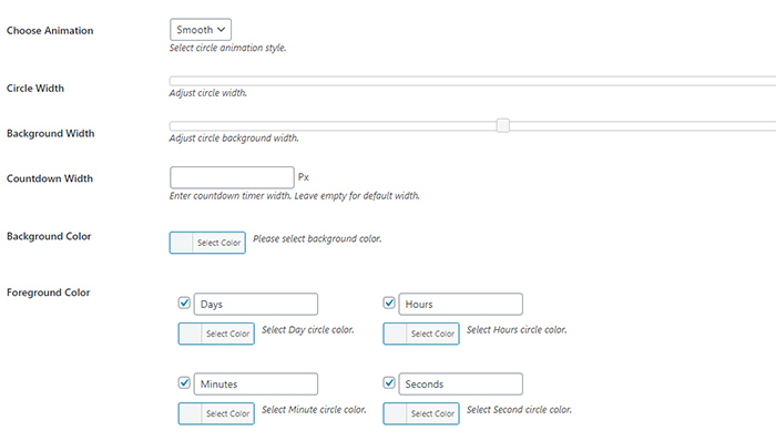 Countdown Timer Settings